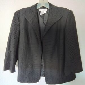 Black Embroidered Silk Short Jacket, Size XS, Coldwater Creek